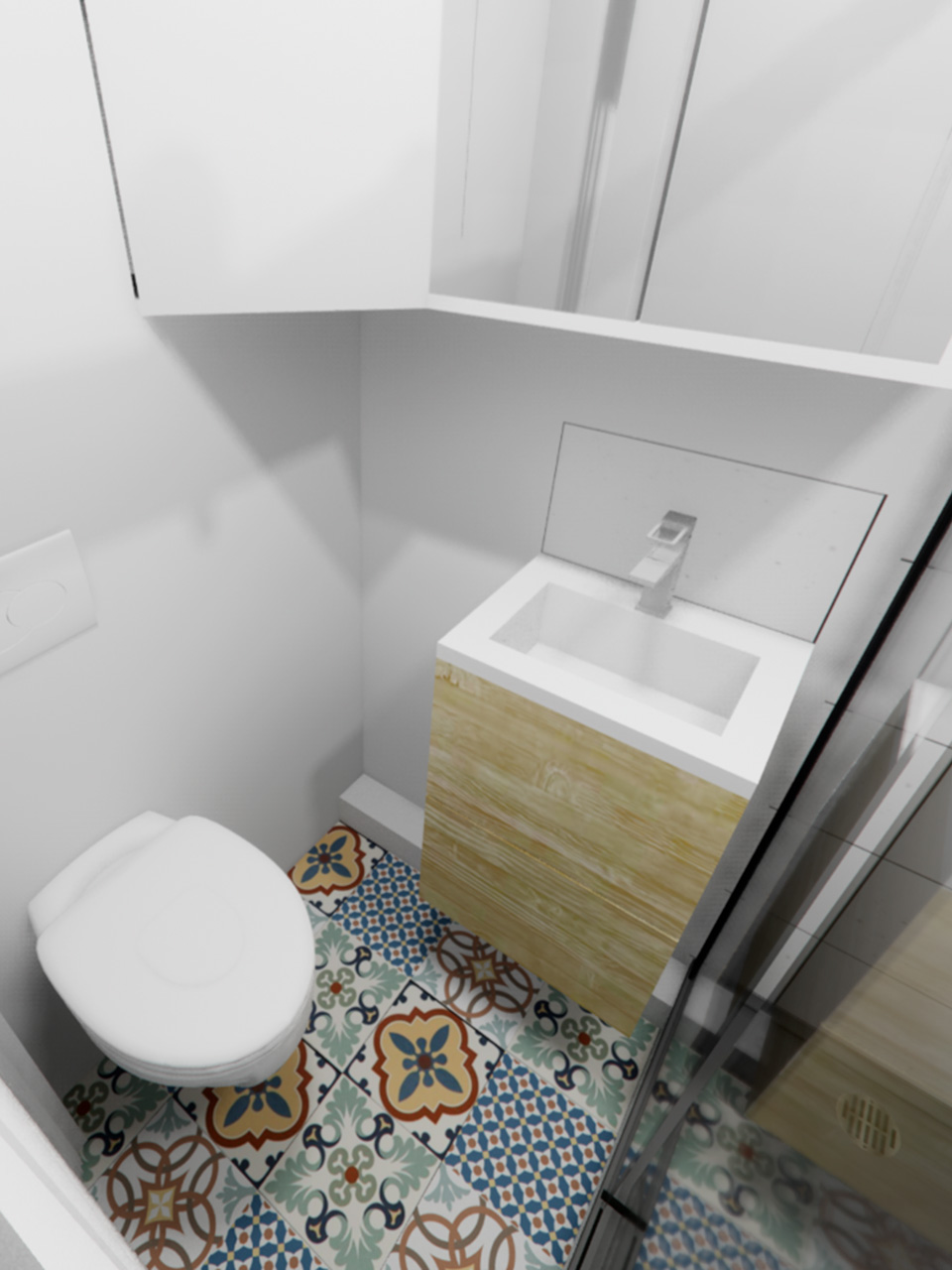 Conception 3D pour se projet sur la rénovation de la salle d'eau